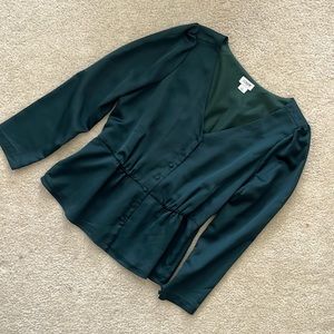 Jcrew size 4 forest green blouse